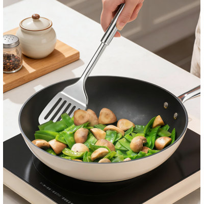 Ensemble d'ustensiles de cuisine en acier inoxydable 11 pièces avec support - ustensiles de cuisine résistants à la chaleur, y compris Turner, Masher, Skimmer, cuillères, louche, pinces et fouet
