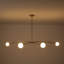 Luminaire suspendu pour îlot de cuisine 4 lumières avec abat-jour en verre blanc laiteux Arcoro