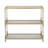 Metal 2 Shelf Gold Console Table with Clear Glass Top and Acrylic Legs