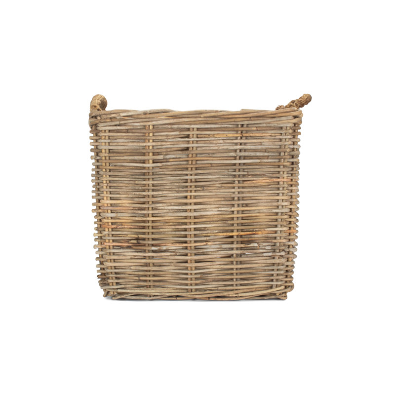 Angie Rattan Log Carrier Basket, 40cm x 43cm W x 43cm D