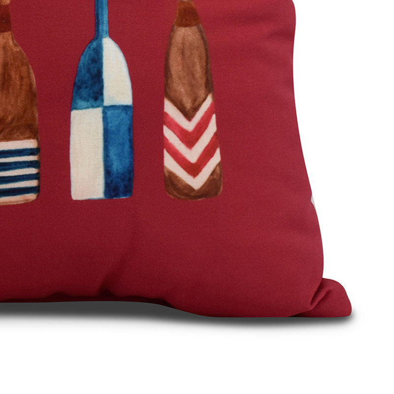Nantucket Square Pillow Cover & Insert, Red, 16" x 16"