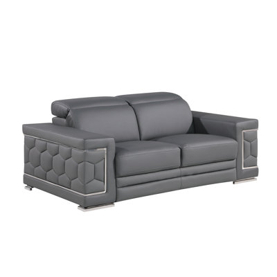 Charliee Genuine Leather Loveseat