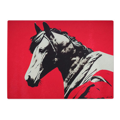 Illuminated Horse  Glass Chopping Board