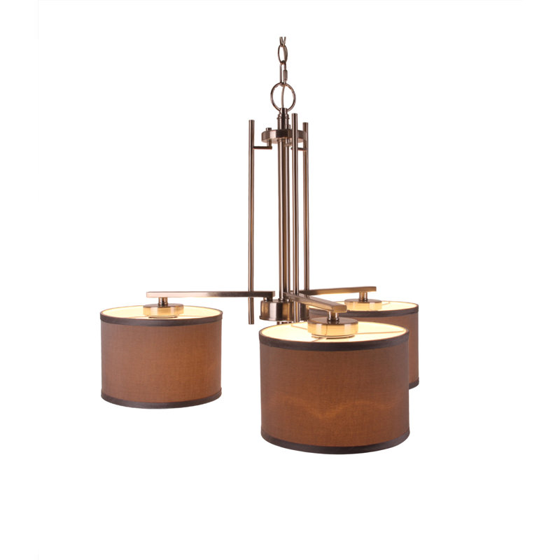 Lustre classique/traditionnel ombré 3 lumières Juhasz, Nickel, Gris