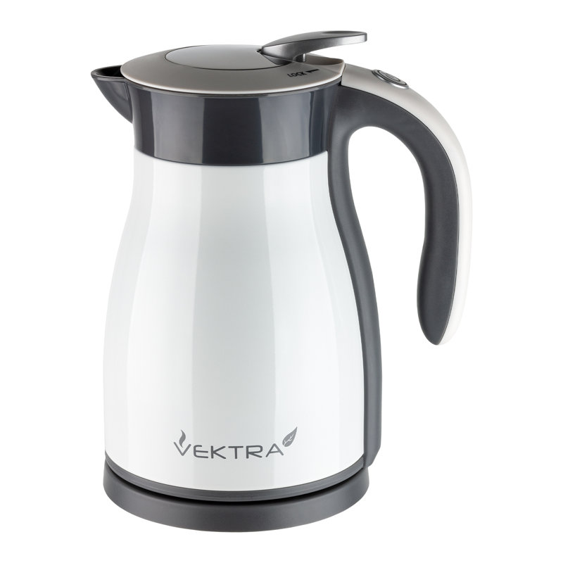 Vacuum Insulated Electric Kettles Vacuum Insulated Eco Friendly Easy Pour Kettle 1.5, 1.2, 1.7 Litre, White, 1.59 Quarts