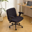 Chaise de bureau chenille pivotante rembourrée avec accoudoirs rabattables, chaise de travail réglable-124200296-124200300