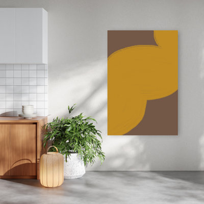 Golden Flow Abstract Bold Contemporary Wall Art Print