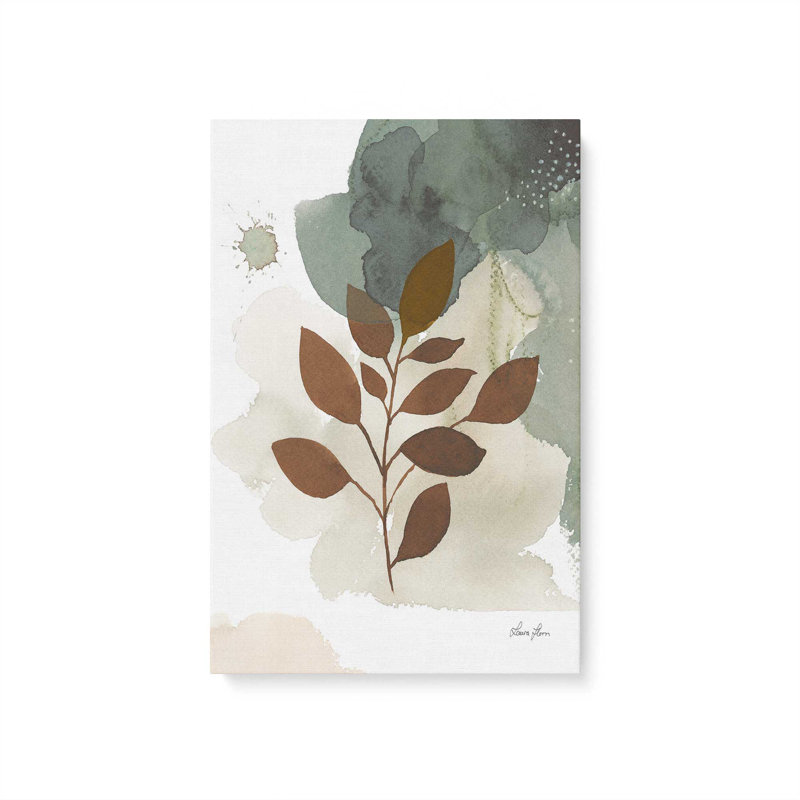 Feuilles harmoniques I sur toile tendue, H 12 po x l 8 po