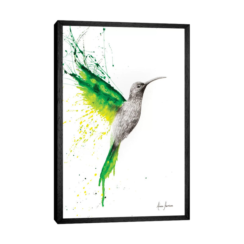 Emerald Sun by Ashvin Harrison - Print on Canvas, 66.04 cm H x 45.72 cm W, Black Framed
