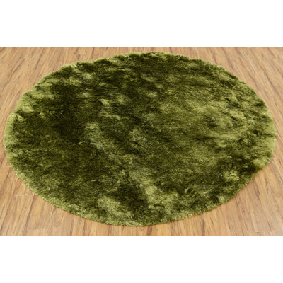Mercury Textured Contemporary Green Area Rug