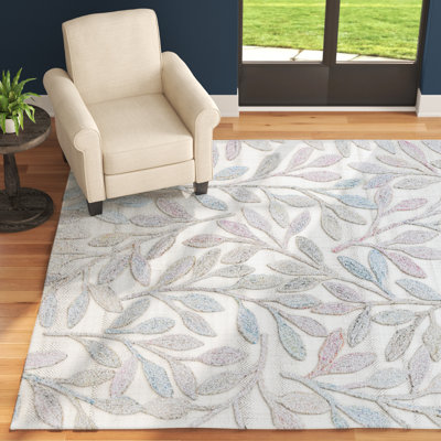 Basham Floral Hand Tufted Purple/Blue Area Rug
