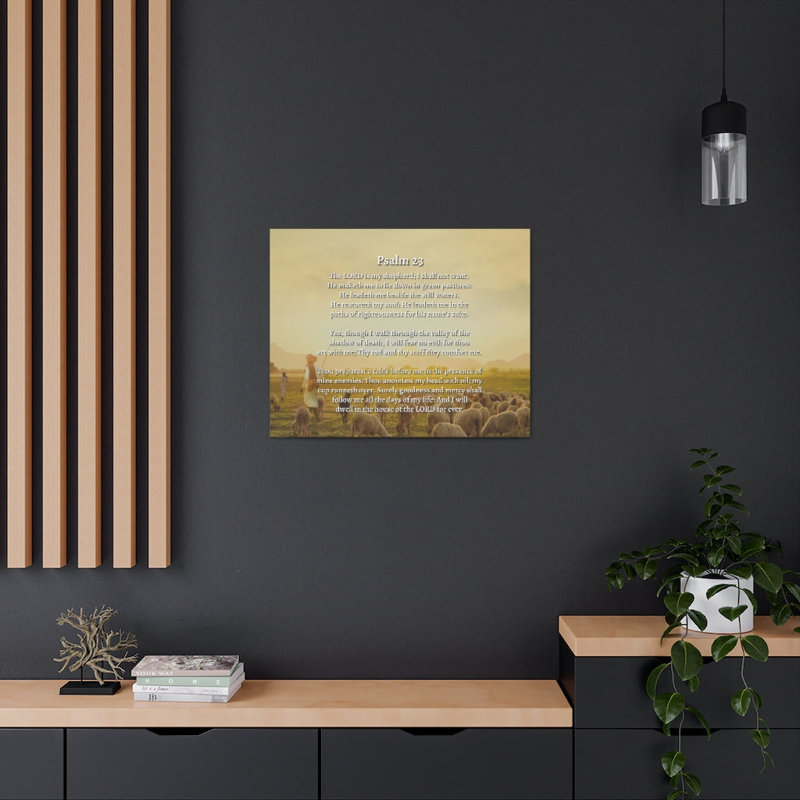 Lord Is My Shepherd Herding Psalm 23 - Wrapped Canvas Print, 46cm H x 61cm W