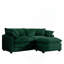 Canapé 2 places en forme de L avec repose-pieds et repose-pieds Corduroy-1983885623