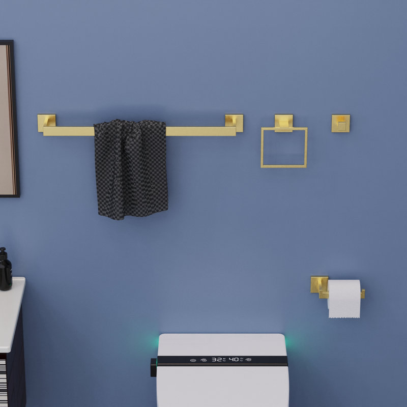 Ensemble de quincaillerie de salle de bain en acier inoxydable 5 pièces Topcraft, Or brossé