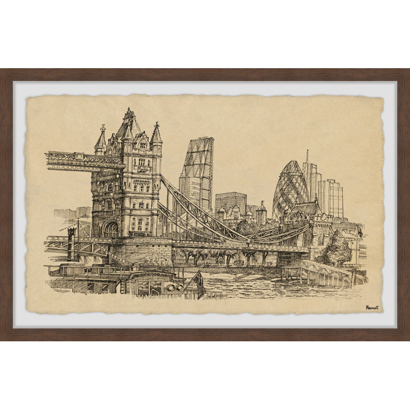 London Cityscape - Single Picture Frame Print, 20cm H x 30cm W x 3.81cm D