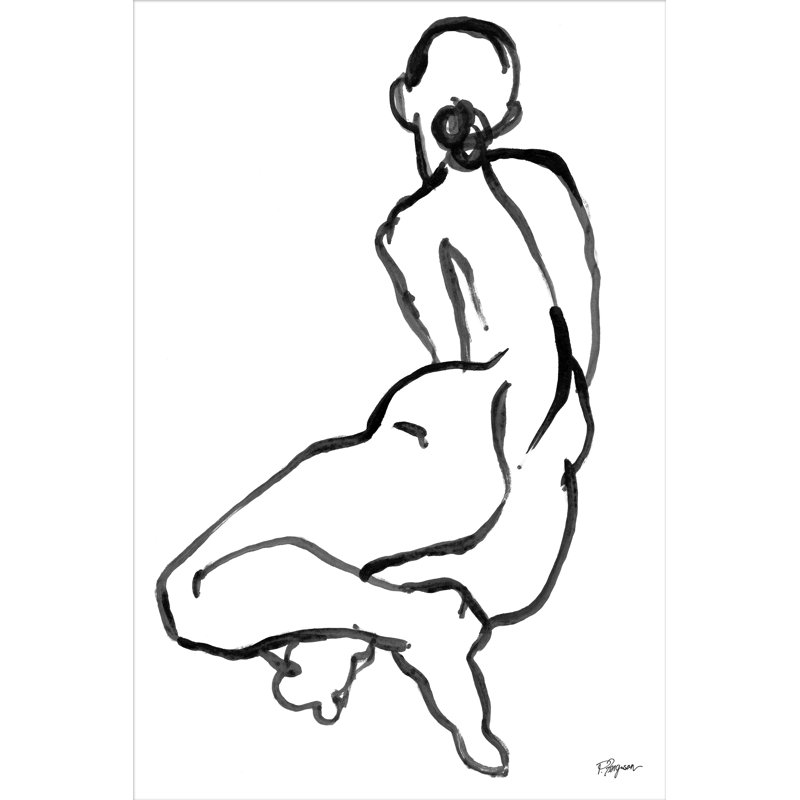 Blind Contour Figure 1' Print on Canvas