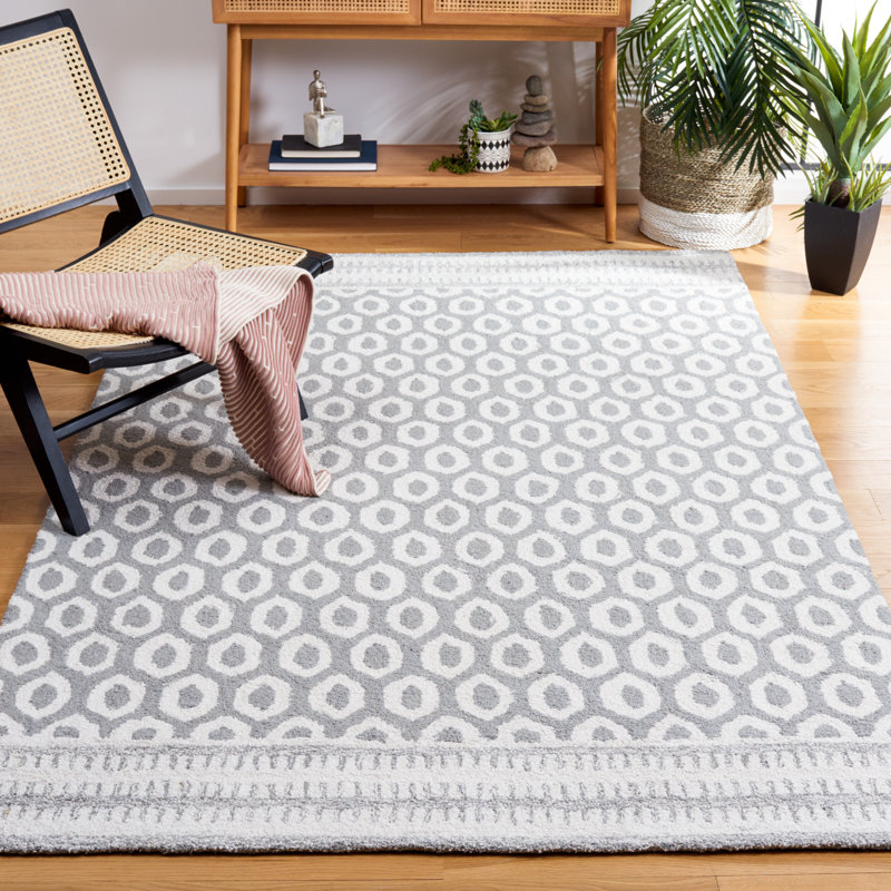 Cela Hand Tufted Performance Geometric Rug, Rectangle 8' x 10'
