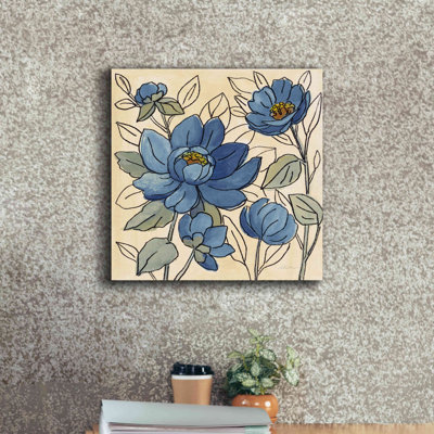 Spring Lace Floral IV Dark Blue by Silvia Vasileva - Wrapped Canvas Print -  Red Barrel Studio®, 72D8154AAE5943CCB8ECB24475B9C0F6