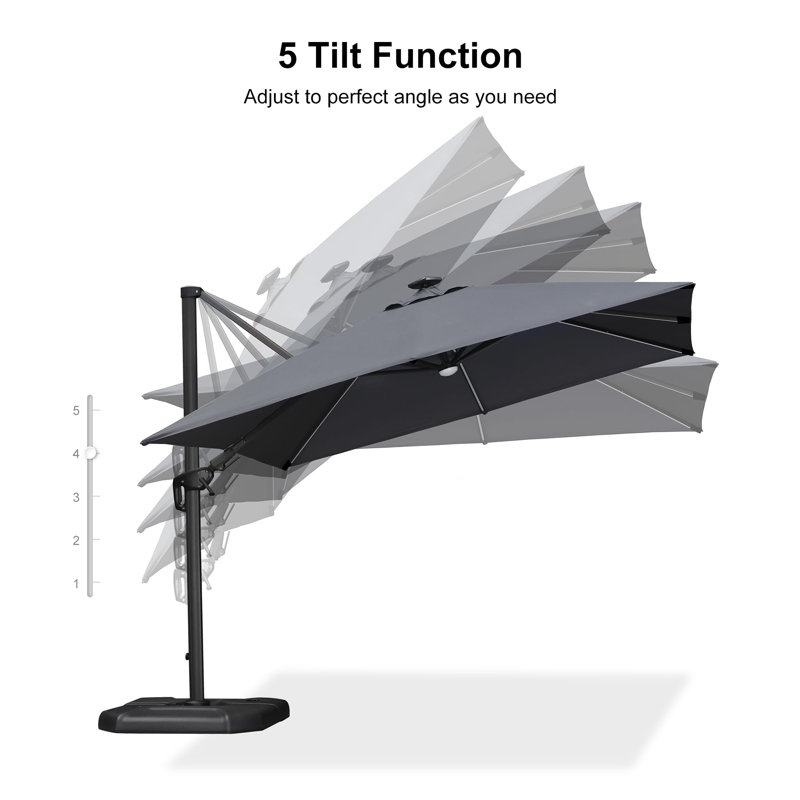 Parasol en porte-à-faux 10 'carré, Gris
