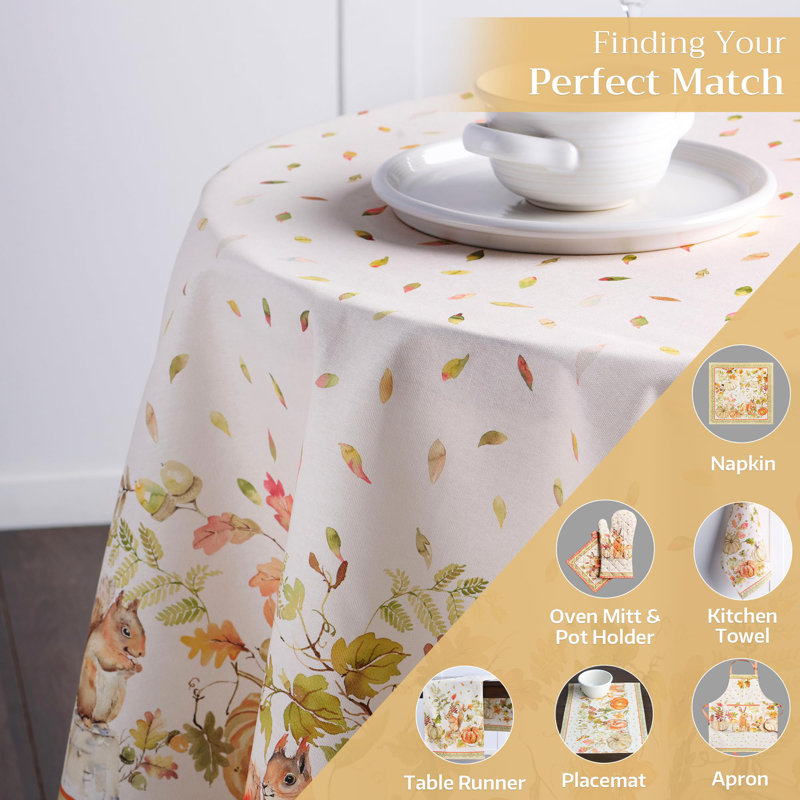 Maison d' Hermine Table Cloth Round Table 100% Cotton 69 Inches Fall Tablecloth Reusable Everyday Use for Thanksgiving Christmas Decorations Dining Farmhouse Party (Pumpkin Passion)