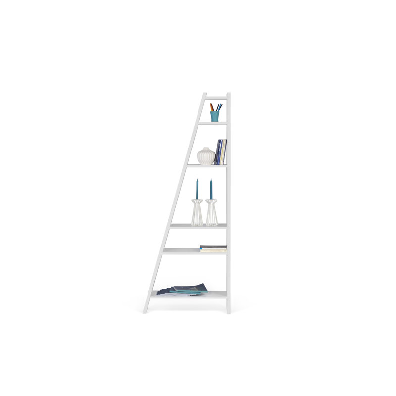 Abba 195cm H x 76cm W Geometric Bookcase, Pure White
