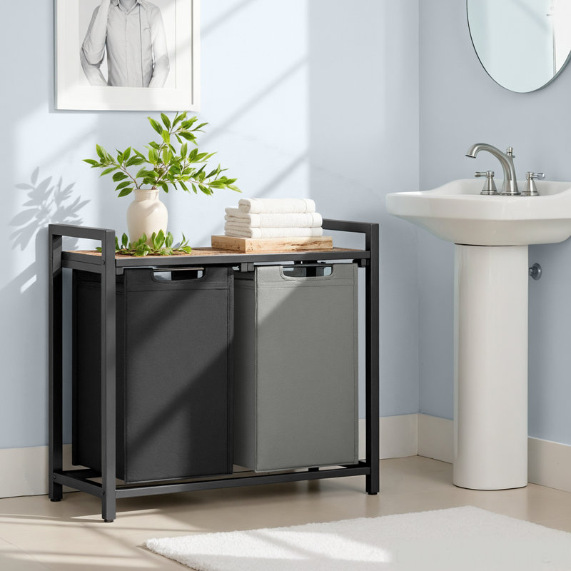 Panier à linge amovible 12,1 gallons Doulgas, Noir/gris