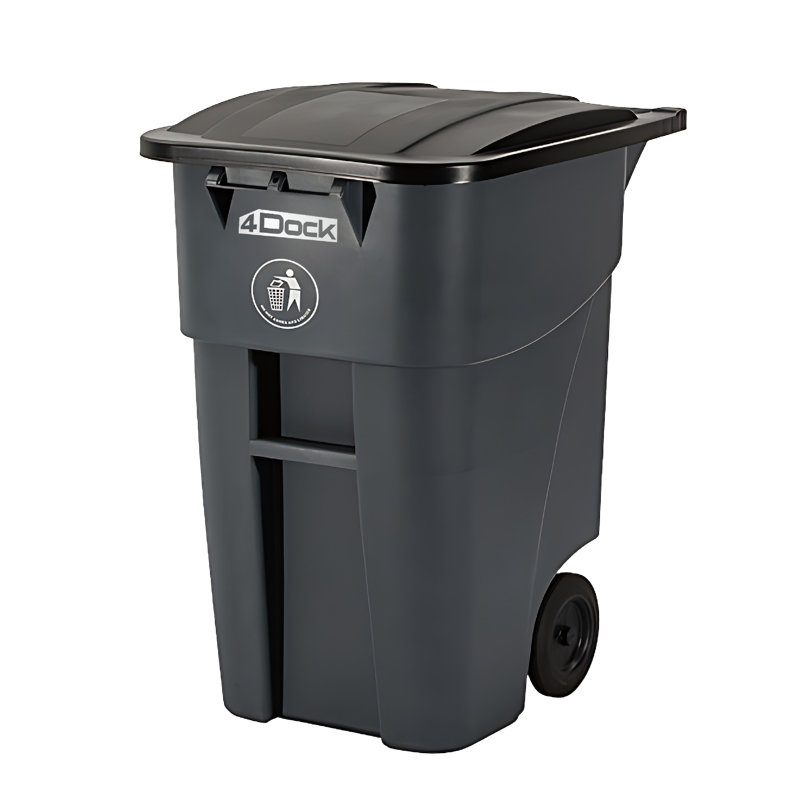 Trash Can with Wheels - 52 Gallon