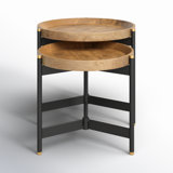 Milda Solid Wood Tray Top Nesting Tables