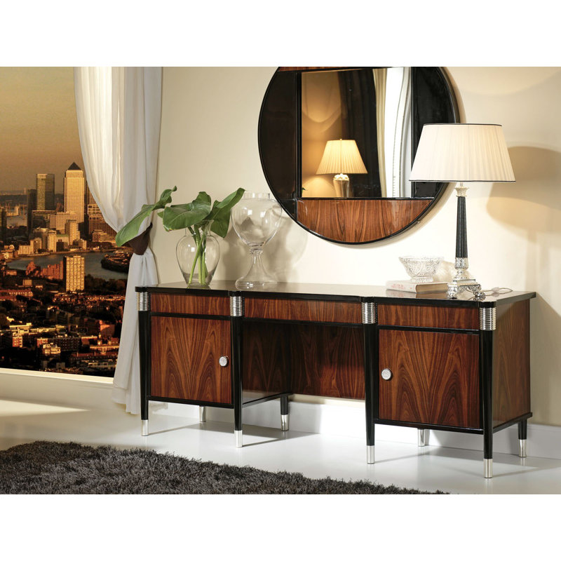 Rustic Accent Mirror, Black/Brown, 43" x 43"