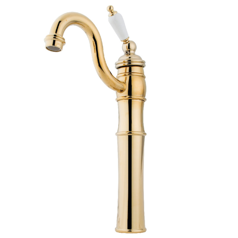 Robinet pour vasque à poignée simple 1 trou Kingston Brass Victorian, Laiton poli