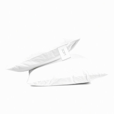 Luxury Cotton Down-Alternative Pillows - Set of 2 | Hotel Quality | Three Comfort Levels: Soft, Medium, Firm | Silver Standard Size