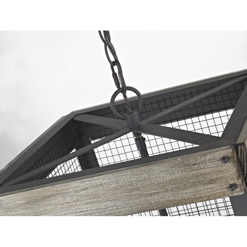 Luminaire suspendu rectangulaire à 4 lumières Aadil