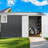 Dark Gray Metal 8x12 Ft Shed With Door & Air Circulation Storage Reinforced Walls -