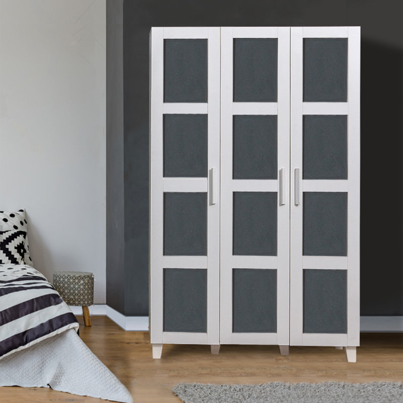 Armoire Kwiete, Blanc / gris anthracite