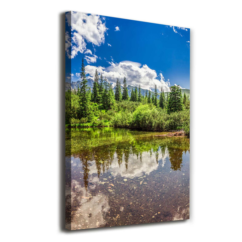 Lake In The Mountains - Wrapped Canvas Print