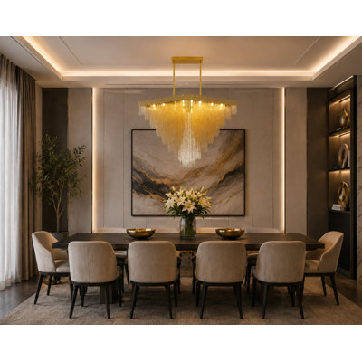 Modern 24-Light Aluminum Chain Chandelier 