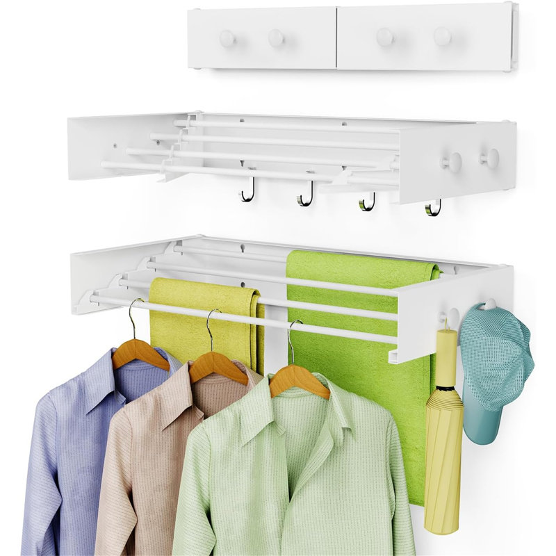 Séchoir à vêtements mural - 23,6 po de largeur, capacité de 60 lb