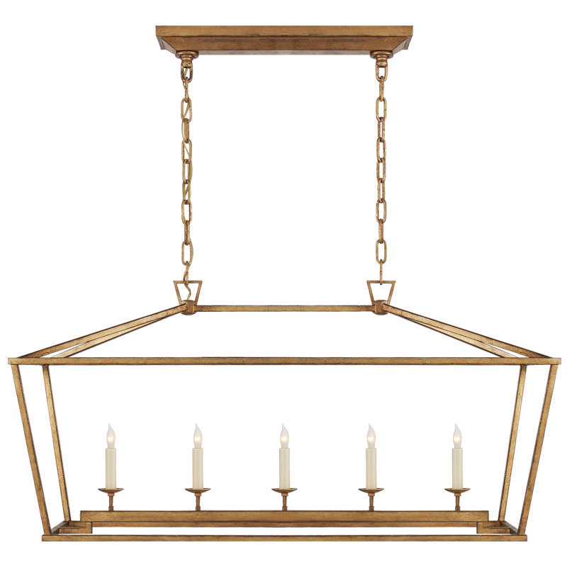 Chapman & Myers Darlana Medium Linear Lantern, Golden Iron