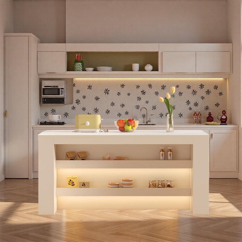 Îlot de cuisine polyvalent et à la mode, idéal pour les salles à manger et les espaces de vie Espaces de rassemblement décontractés