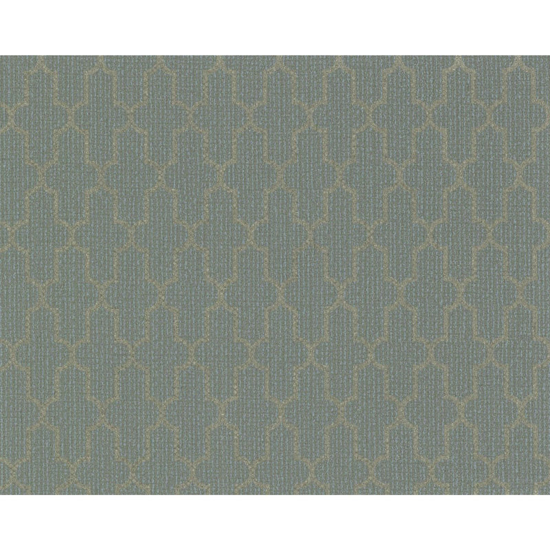 Rouleau de papier peint géométrique L 33 pi x l 21 po Library II, Bleu