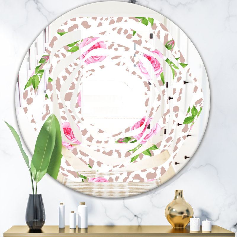 Miroir mural Whirl, H 23,6 po x l 23,6 po, Fourrure de léopard Whirl Safari IV