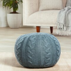 Nisi Round Knitted Outdoor/ Indoor Pouf, Pouf Ottomans