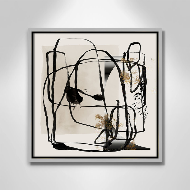 «Blot I» par Isabelle Z, Toile avec cadre, 13.5'' W x 13.5'' H, Silver Floater