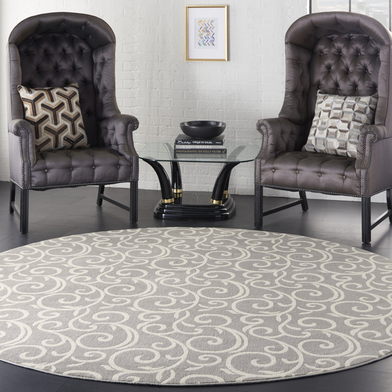 Yohei Abstract Indoor Rug, Round 8'