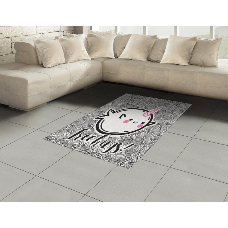 Narwhal High Density Long Fiber Poly Threads Decorative Area Rug Carpet, Rectangle 4' x 5'8"