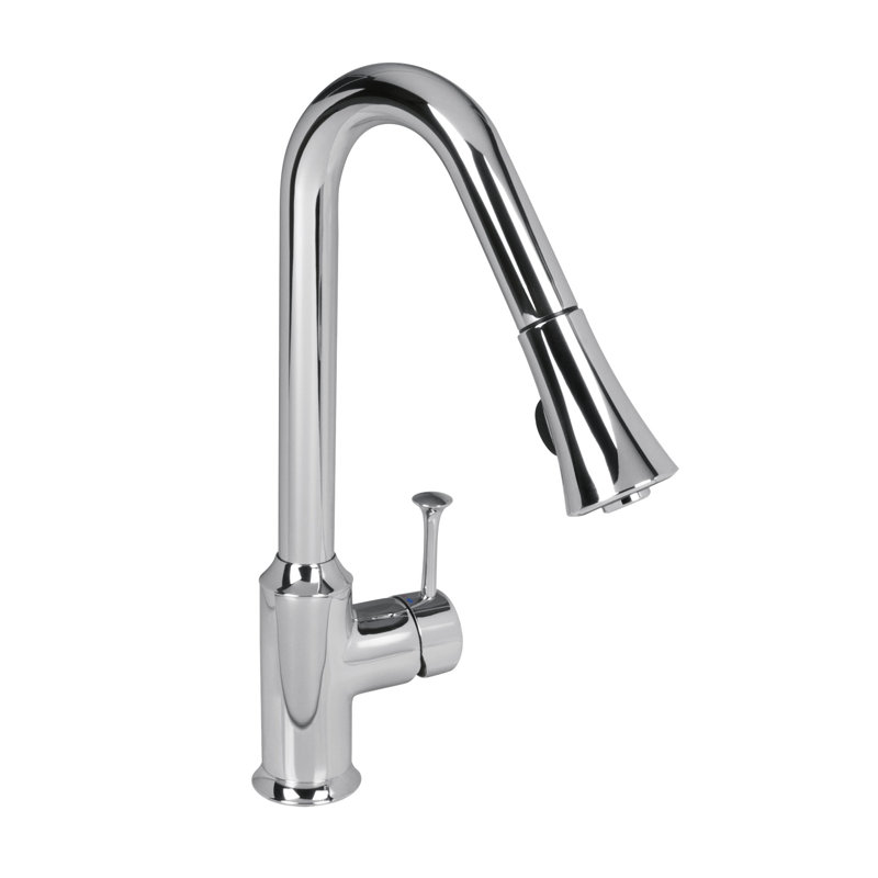 Robinet de cuisine à poignée simple pull down Pekoe, Chrome