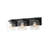 3-Light Matte Black Wall Sconce, Square Clear Glass Shades, E26 Base, Vanity Light for Bathroom