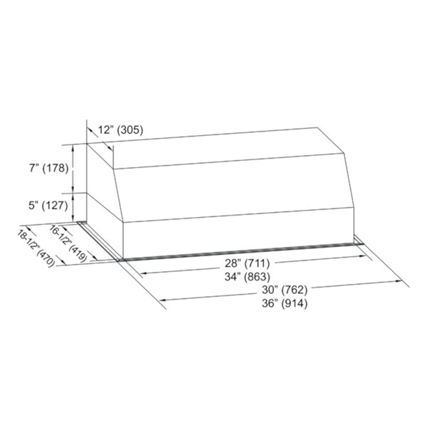 Kobe Range Hoods 36 in. 630 CFM Insert Range Hood in Stainless Steel, Silver