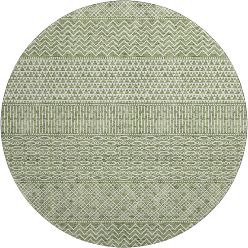 Tapis vert lavable à la machine de qualité supérieure Prisco, Rond 8 pi
