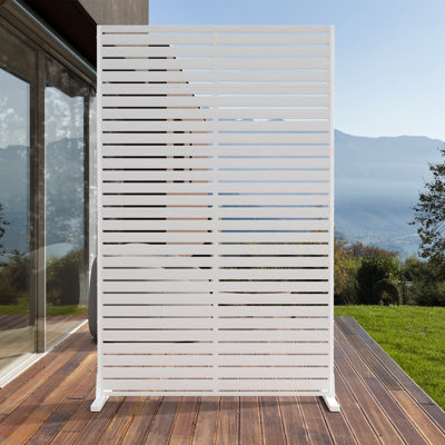 72" Tall Windproof Room Divider For Indoor/Outdoor Use - Thick 0.8" Noise-Free Panels With Ground Stakes Modern Design